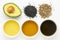 Avocado, black seeds and hemp oils