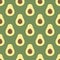 Avocado. Bright green background, lovely avocado. Healthy food. Good for printing banner, packaging, postcards. Simple