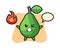Avocado character cartoon with angry gesture