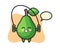 Avocado character cartoon with skipping rope