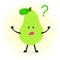 Avocado Character Confused Cartoon Vector