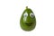 Avocado character with funny face on isolated white background. Avocado with Googly eyes