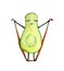 Avocado character pulling the elastic band clipart
