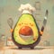 Avocado Chef - A Deliciously Cute Culinary Character!