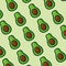 Avocado cute cartoon illustration seamless pattern background design