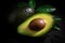 Avocado on dark table. Fruits healthy food concept. Generative AI