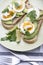 Avocado with egg and cheese