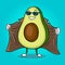 Avocado exhibitionist in raincoat pop art vector