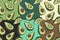 Avocado exotic fruit seamless pattern set. Eco organic nature ingredient collection for food market