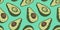 Avocado exotic fruit seamless pattern. Vector eco organic nature ingredient for food market