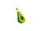 Avocado face half of a piece and seed logo