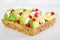 Avocado with Feta, pomegranate on sunflower seeds bread sandwich