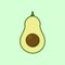 avocado flat design vector illustration