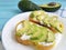 Avocado fresh sandwich sesame organic on a wooden