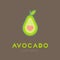 Avocado fruit with heart logo icon set design illustration