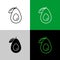 Avocado fruit thin line simple icon variations.