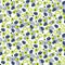 Avocado green and blue dense seamless vector pattern.