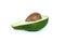 Avocado half with kernel