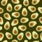 Avocado half seamless pattern. Vector illustration.