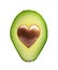 Avocado with heart shape seed