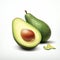 Avocado Illustration: Hyper-realistic Portraiture With Contrasting Balance