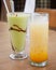 avocado juice and orange juice, enjoy the freshest on hot days