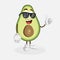 Avocado logo mascot thumb pose