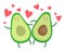 Avocado love heart bright warm