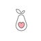 Avocado love seed cute design vector line icon design