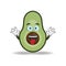 Avocado mascot character with laughing expression and sticking tongue. vector illustration