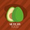 Avocado mexican food, traditional celebration design