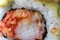 Avocado nigiri sushi roll closeup
