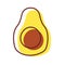 avocado nutrition fresh fruit icon vector ilustrate