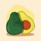 avocado nutrition fresh fruit vector ilustration