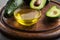 Avocado oil and fresh avocadoes