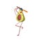 Avocado Playing Baseball, Funny Exotic Fruit Athlete Cartoon Character Doing Sports Vector Illustration