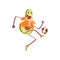 Avocado Playing Soccer Ball, Funny Exotic Fruit Athlete Cartoon Character Doing Sports Vector Illustration