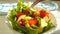 Avocado salad tomatoes slow motion vitamin