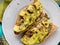 Avocado sandwich for healthy snack with seeds