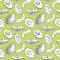 Avocado seamless pattern. Hand drawn illustrations. Avocado, sliced pieces, half, leaf and seed sketch. Tropical summer