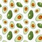 Avocado seamless pattern vector. Design for print recipe, menu, label, fabric, wrapping