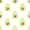 Avocado seamless pattern on a white background in summer style. Cute, minimalist, simple.