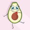 Avocado sticker, character with funny face