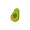 Avocado with stone. Vegetarian fruit. Nutritious healthy food concept. Vector exotic snack illustrations.
