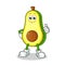 Avocado thumbs up mascot vector cartoon illustration