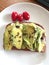 Avocado Toast with Cherry Tomatoes, Mayo, and Spices.