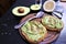 Avocado toast viewy avocado sandwich on toast bread made with fresh avocado paste on the black background