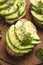 Avocado toasts with hemp seeds