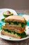 Avocado ,turkey, arugula sandwich with aioli