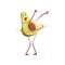 Avocado Twirling Hula Hoop Around Its Waist, Funny Exotic Fruit Athlete Cartoon Character Doing Sports Vector